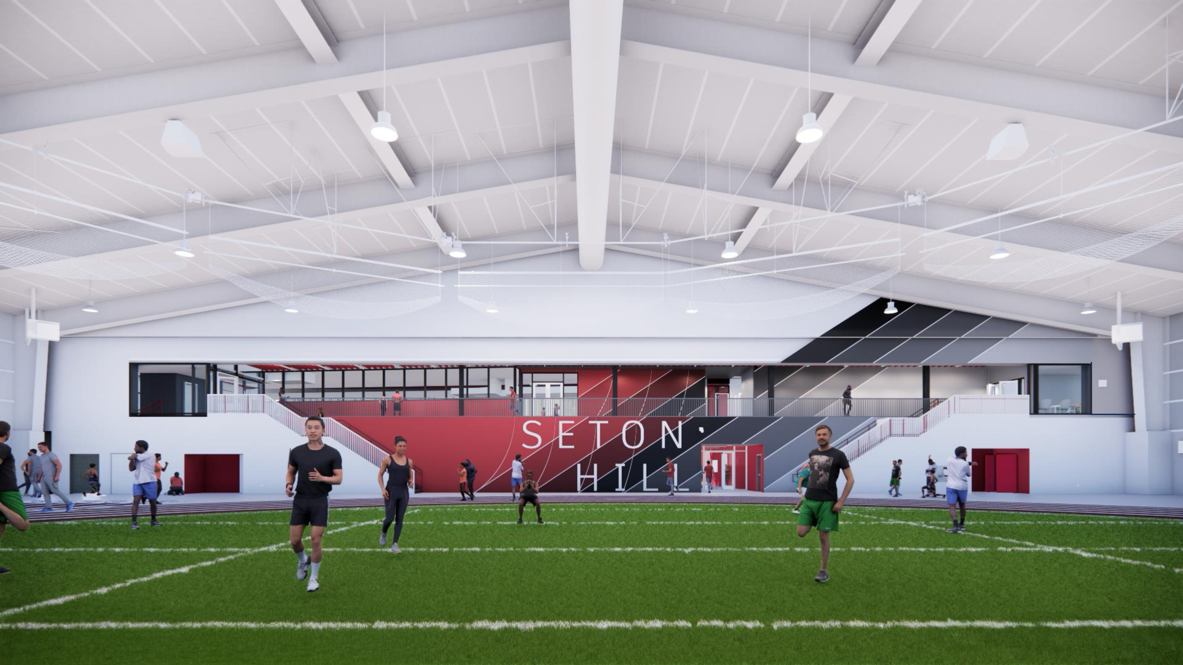 New Athletics Field House - Interior Track Rendering