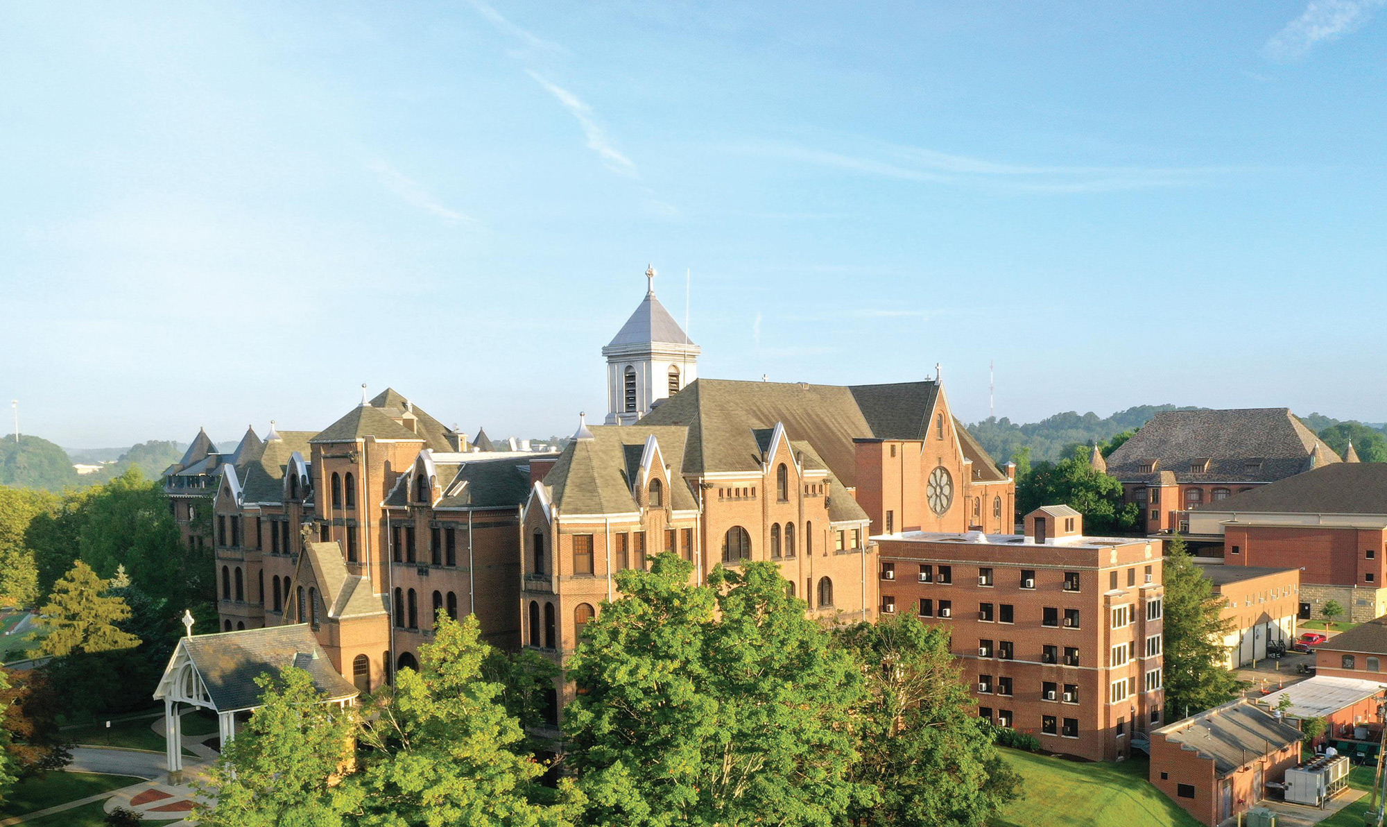 Aerial Shot of Seton Hill's Admin Building